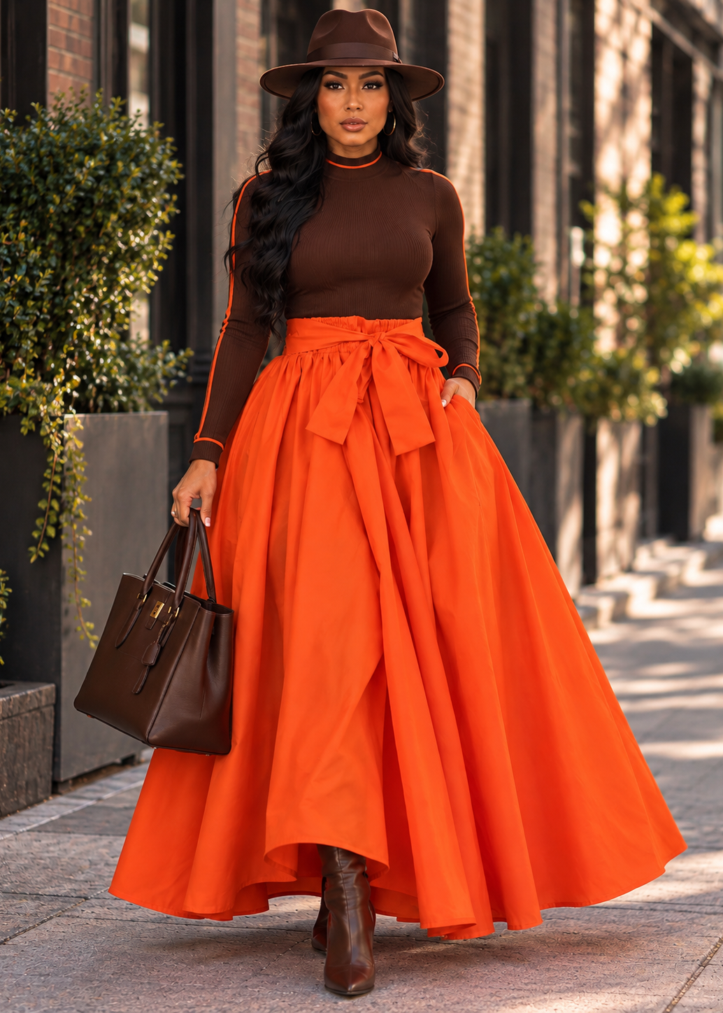 Autumn Flame Maxi Skirt