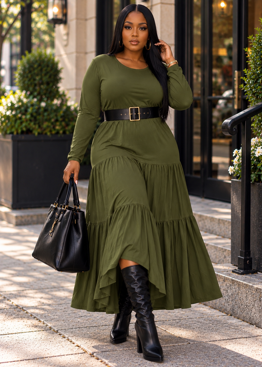 Olive Allure Dress