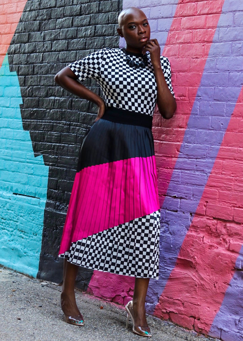 Checkers And Pleats | Skirt